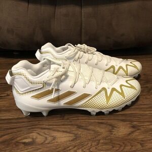 Adidas Freak 22 Metallic Football Cleats White & Gold Men's Size 14 GW3420